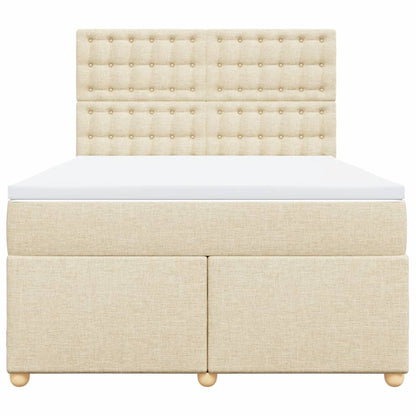 Giroletto a Molle con Materasso Crema 140x200 cm in Tessuto | homemem39