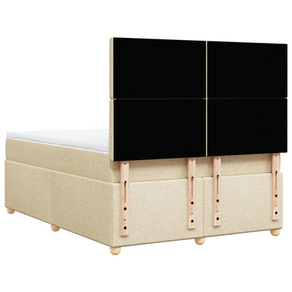 Giroletto a Molle con Materasso Crema 140x200 cm in Tessuto | homemem39