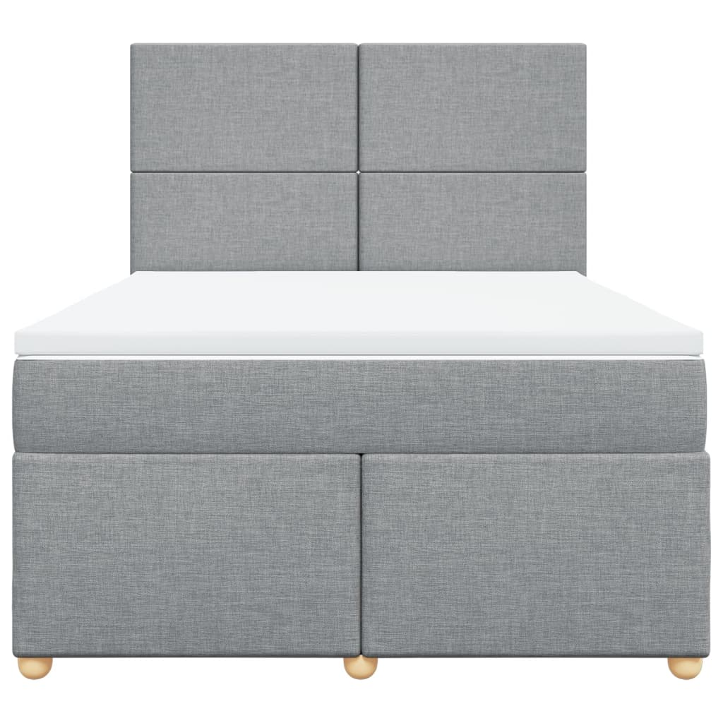 Giroletto a Molle con Materasso Grigio Chiaro 160x200cm Tessuto