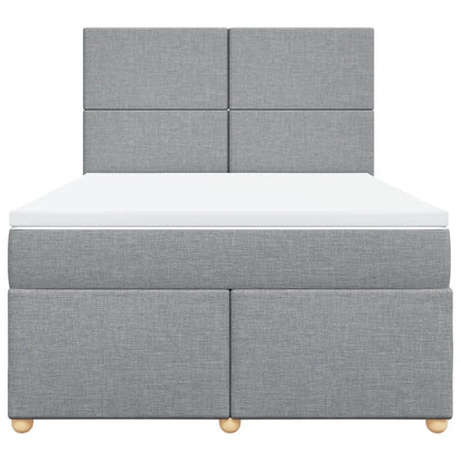 Giroletto a Molle con Materasso Grigio Chiaro 160x200cm Tessuto