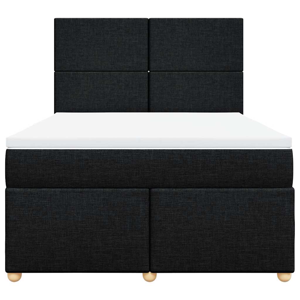 Giroletto a Molle con Materasso Nero 160x200 cm in Tessuto | homemem39