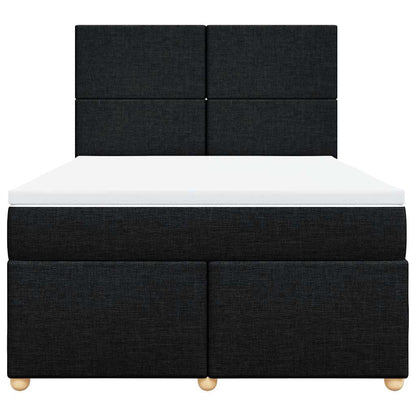 Giroletto a Molle con Materasso Nero 160x200 cm in Tessuto | homemem39