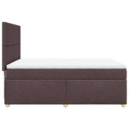 Giroletto a Molle con Materasso Marrone Scuro 160x200cm Tessuto