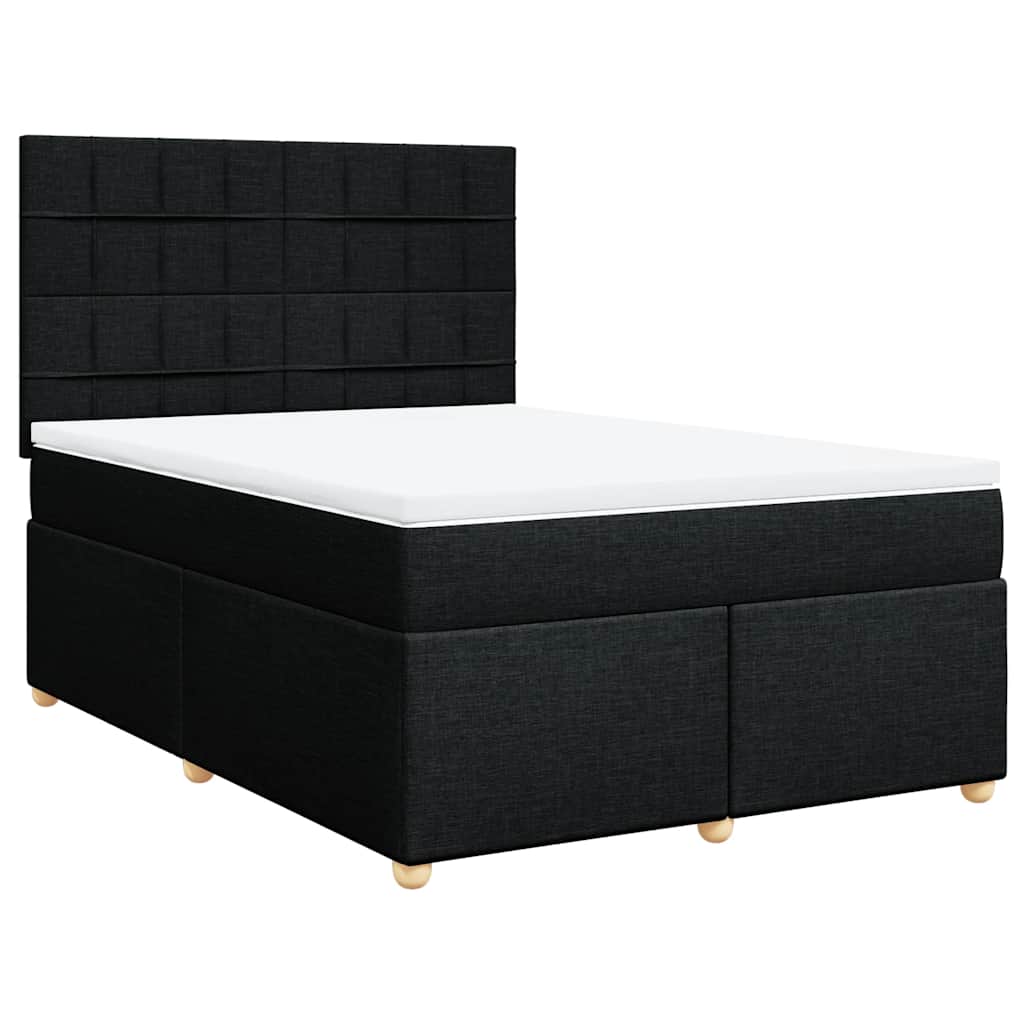 Giroletto a Molle con Materasso Nero 160x200 cm in Tessuto | homemem39