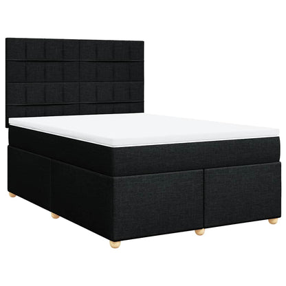 Giroletto a Molle con Materasso Nero 160x200 cm in Tessuto