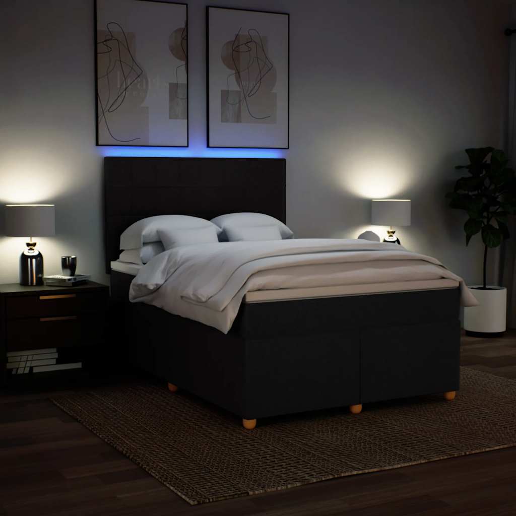 Giroletto a Molle con Materasso Nero 160x200 cm in Tessuto | homemem39
