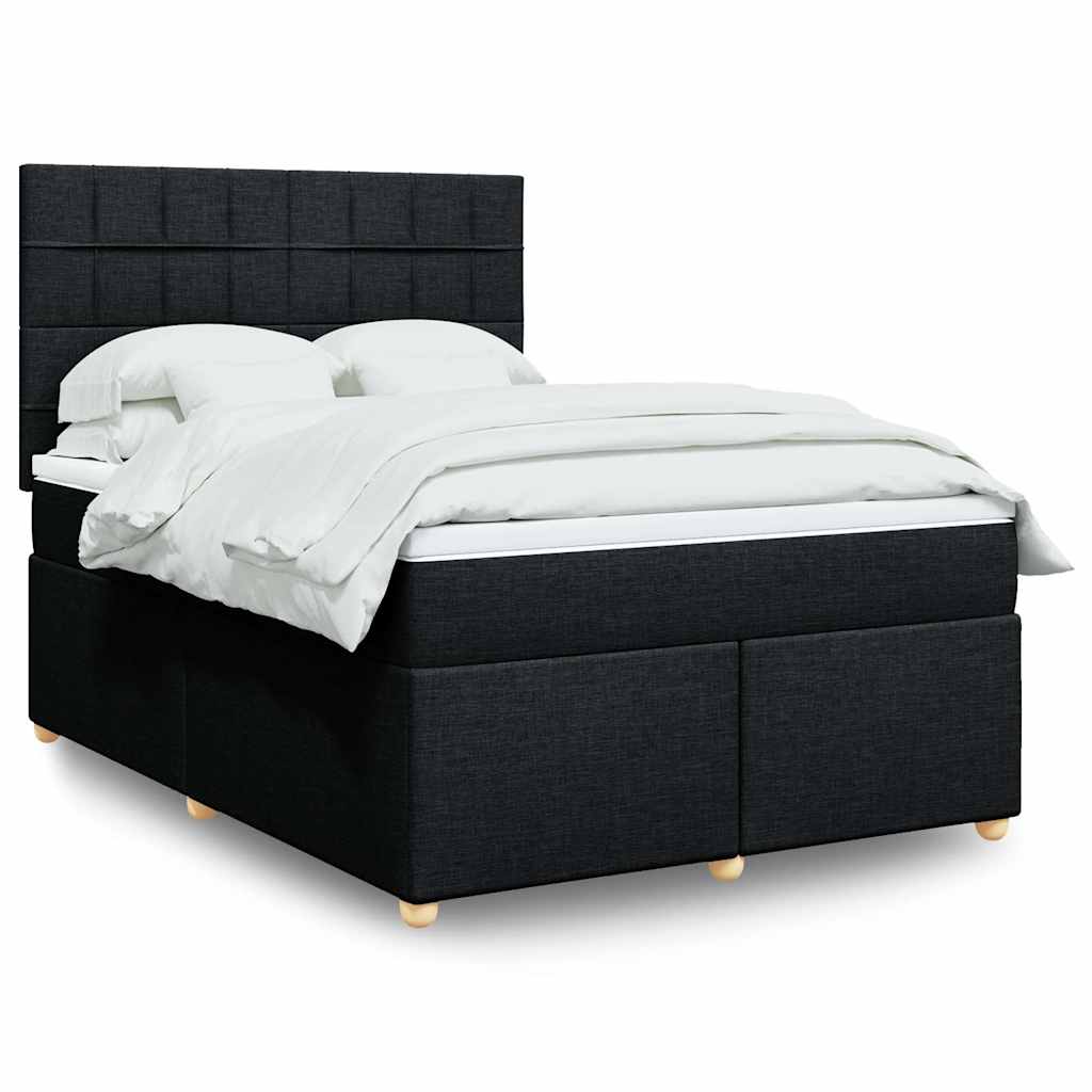 Giroletto a Molle con Materasso Nero 160x200 cm in Tessuto | homemem39