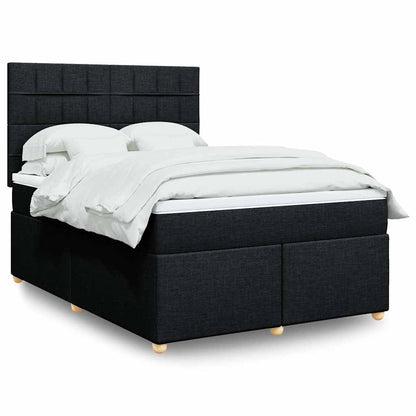 Giroletto a Molle con Materasso Nero 160x200 cm in Tessuto | homemem39