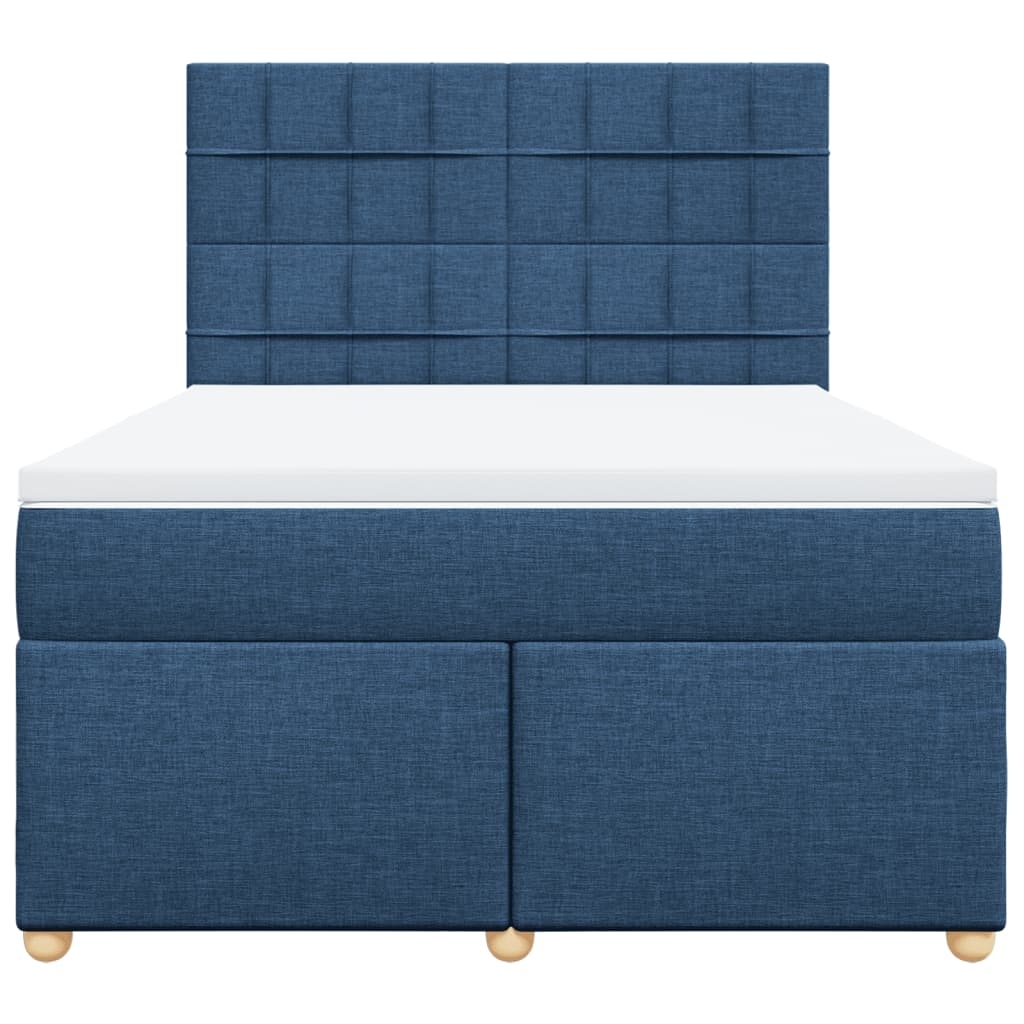 Giroletto a Molle con Materasso Blu 160x200 cm in Tessuto