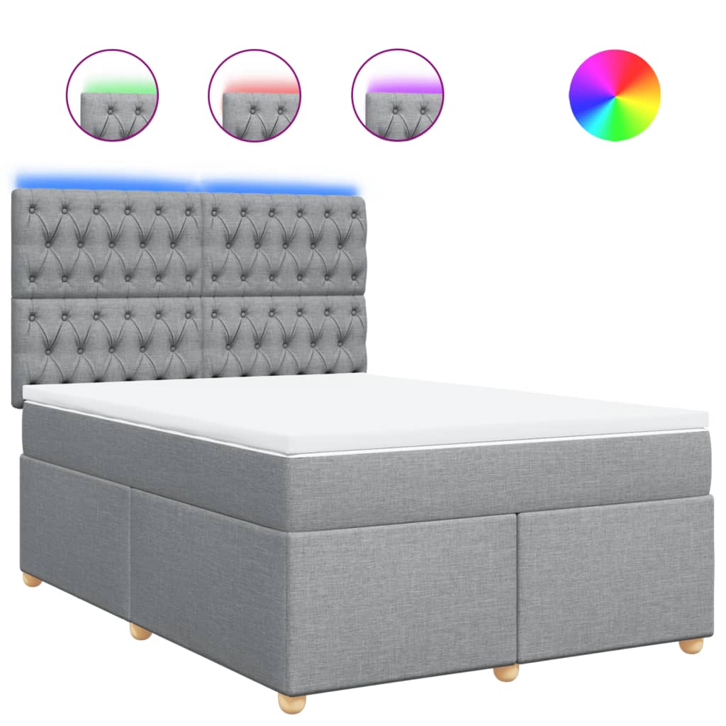 Giroletto a Molle con Materasso Grigio Chiaro 160x200cm Tessuto - homemem39