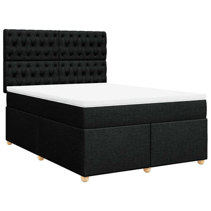 Giroletto a Molle con Materasso Nero 160x200 cm in Tessuto