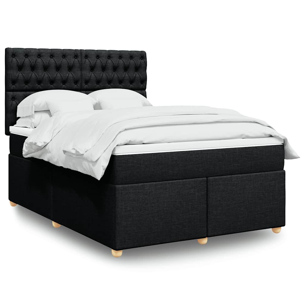 Giroletto a Molle con Materasso Nero 160x200 cm in Tessuto | homemem39
