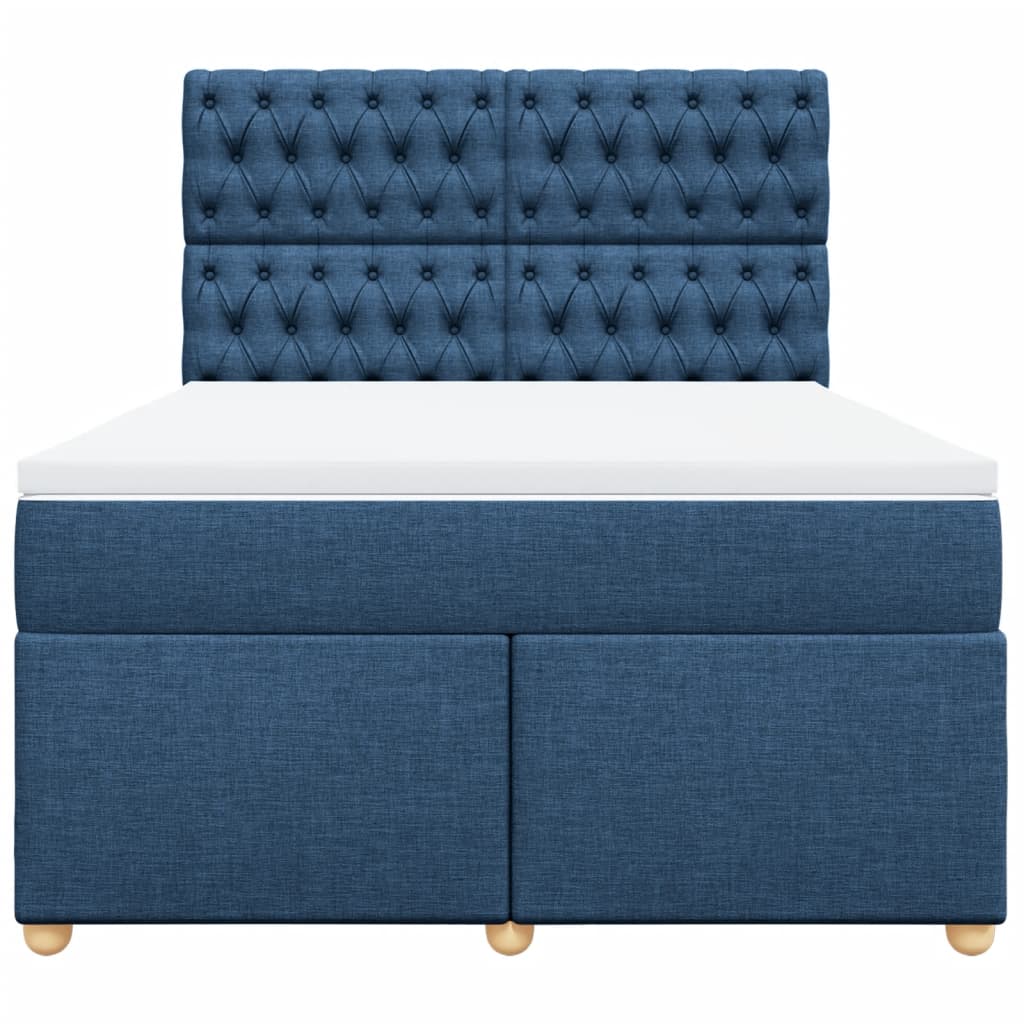 Giroletto a Molle con Materasso Blu 160x200 cm in Tessuto