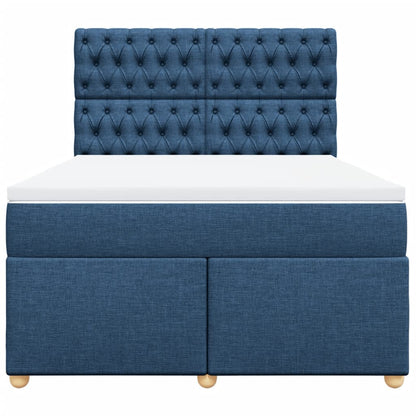 Giroletto a Molle con Materasso Blu 160x200 cm in Tessuto