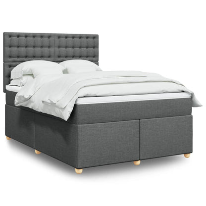 Giroletto a Molle con Materasso Grigio Scuro 160x200 cm Tessuto