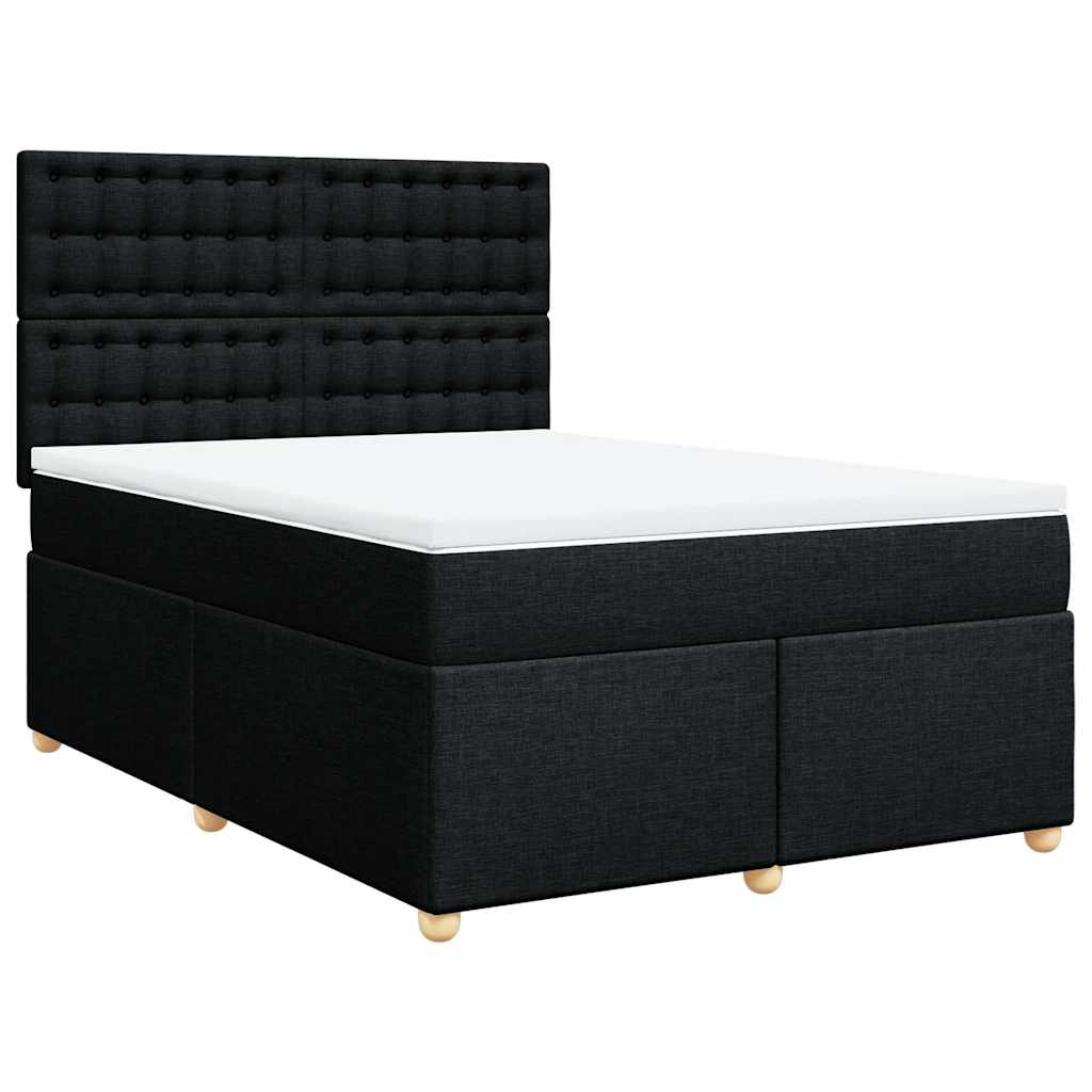 Giroletto a Molle con Materasso Nero 160x200 cm in Tessuto | homemem39