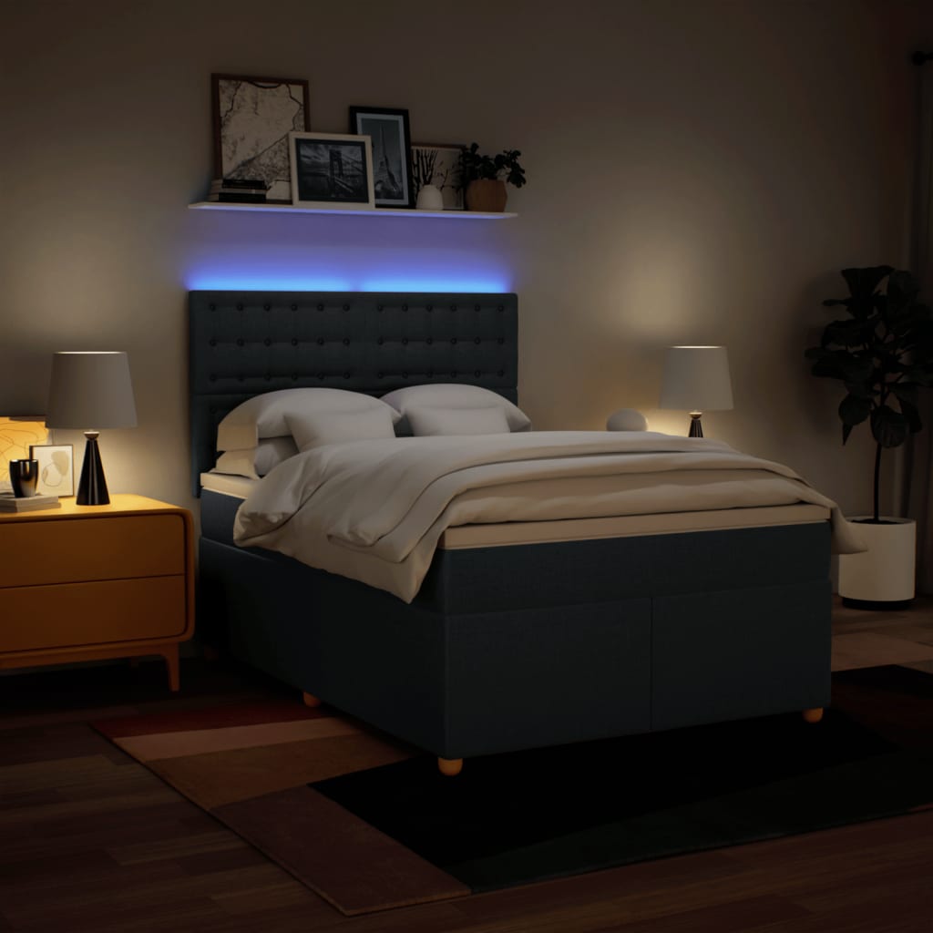 Giroletto a Molle con Materasso Blu 160x200 cm in Tessuto | homemem39