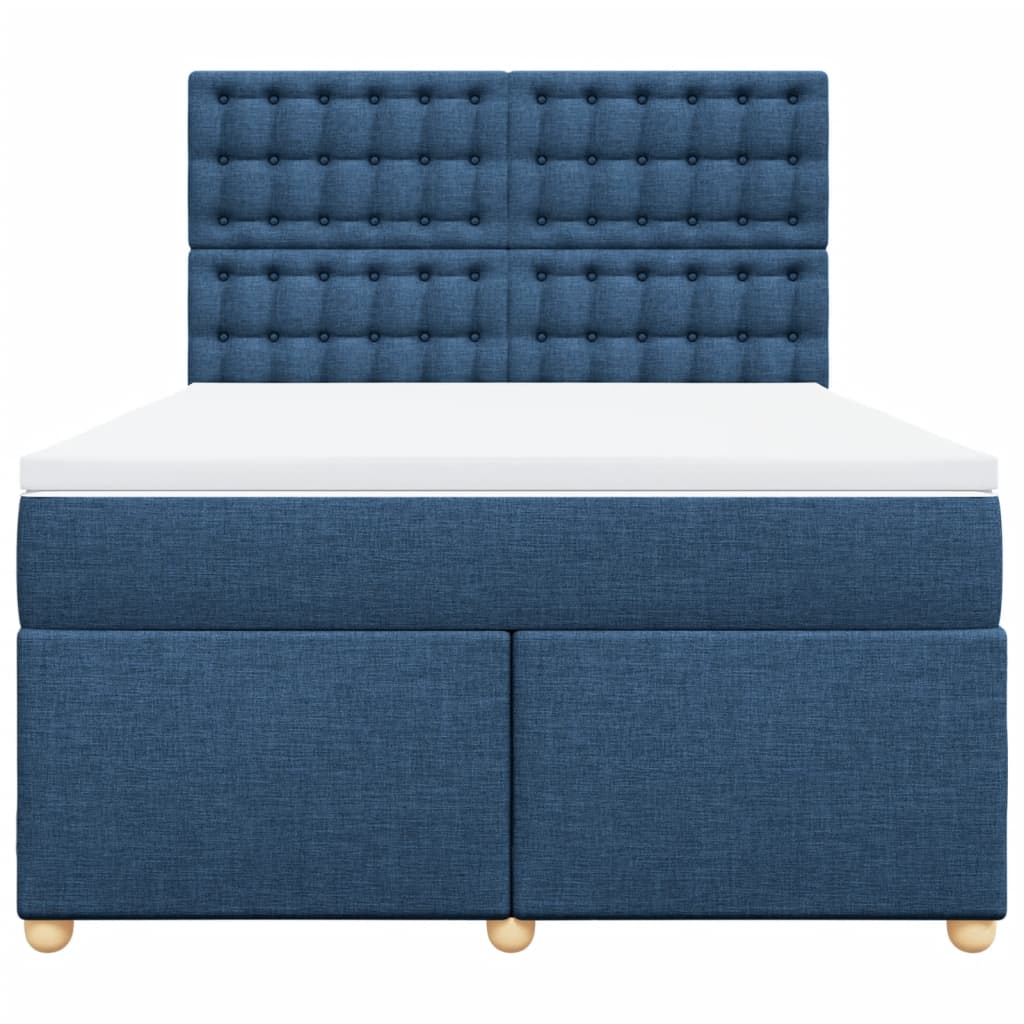 Giroletto a Molle con Materasso Blu 160x200 cm in Tessuto | homemem39