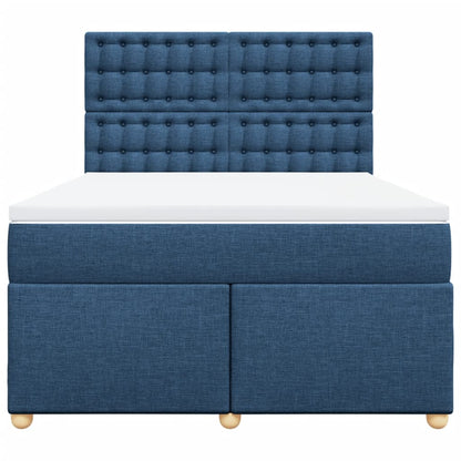 Giroletto a Molle con Materasso Blu 160x200 cm in Tessuto | homemem39