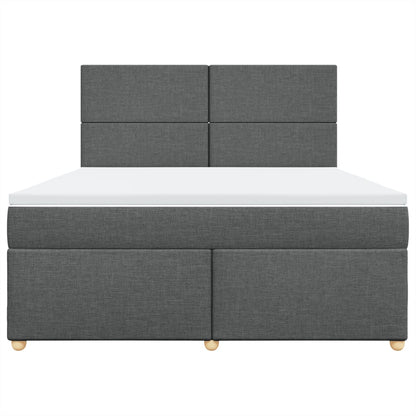 Giroletto a Molle con Materasso Grigio Scuro 180x200 cm Tessuto