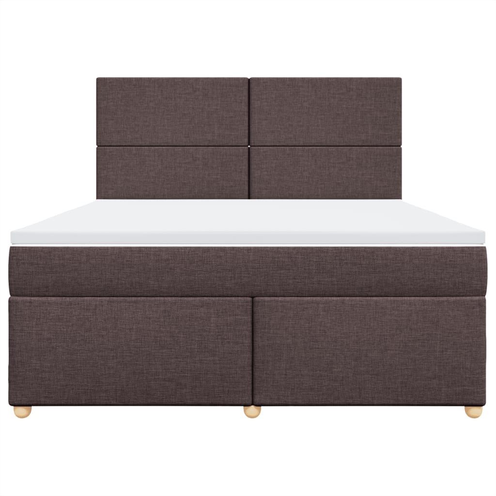 Giroletto a Molle con Materasso Marrone Scuro 180x200cm Tessuto