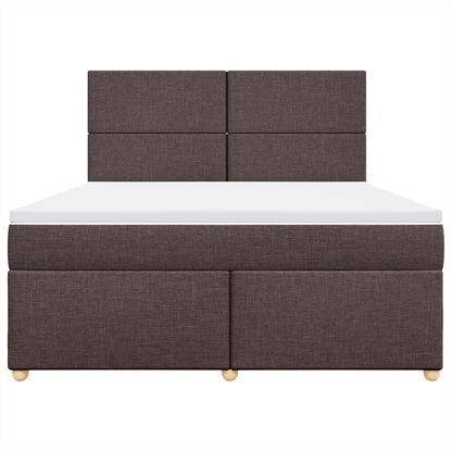 Giroletto a Molle con Materasso Marrone Scuro 180x200cm Tessuto