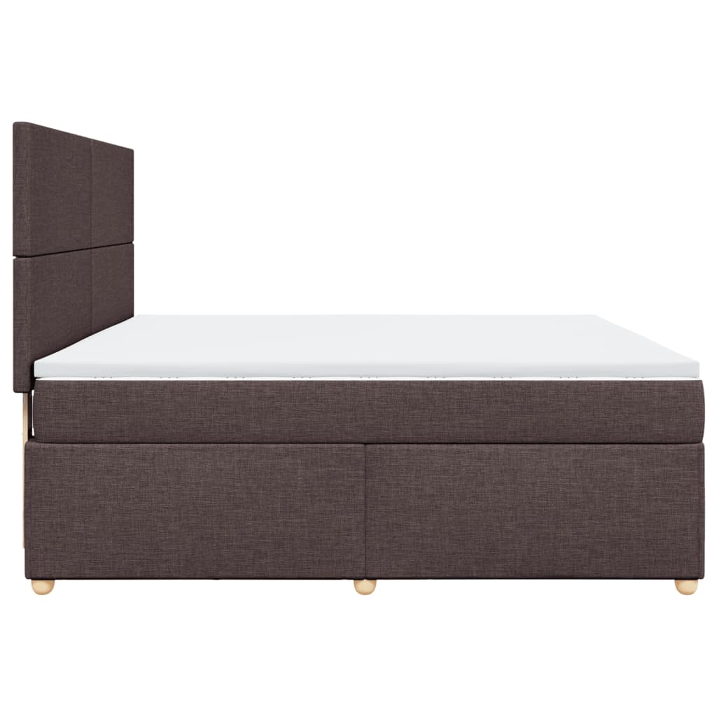 Giroletto a Molle con Materasso Marrone Scuro 180x200cm Tessuto