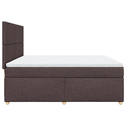 Giroletto a Molle con Materasso Marrone Scuro 180x200cm Tessuto
