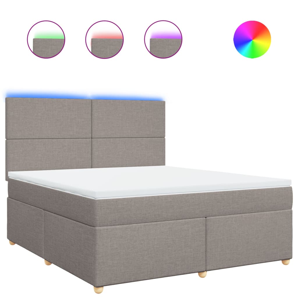 Giroletto a Molle con Materasso Tortora 180x200 cm in Tessuto | homemem39