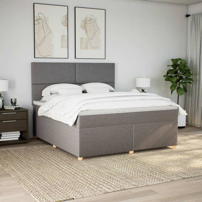 Giroletto a Molle con Materasso Tortora 180x200 cm in Tessuto
