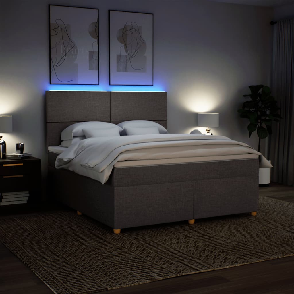 Giroletto a Molle con Materasso Tortora 180x200 cm in Tessuto | homemem39