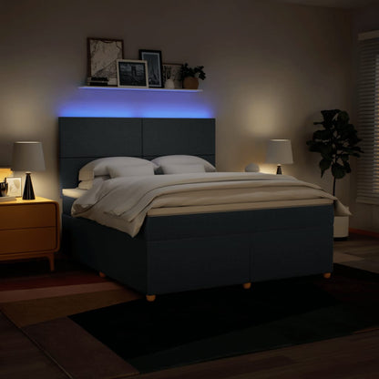 Giroletto a Molle con Materasso Blu 180x200 cm in Tessuto