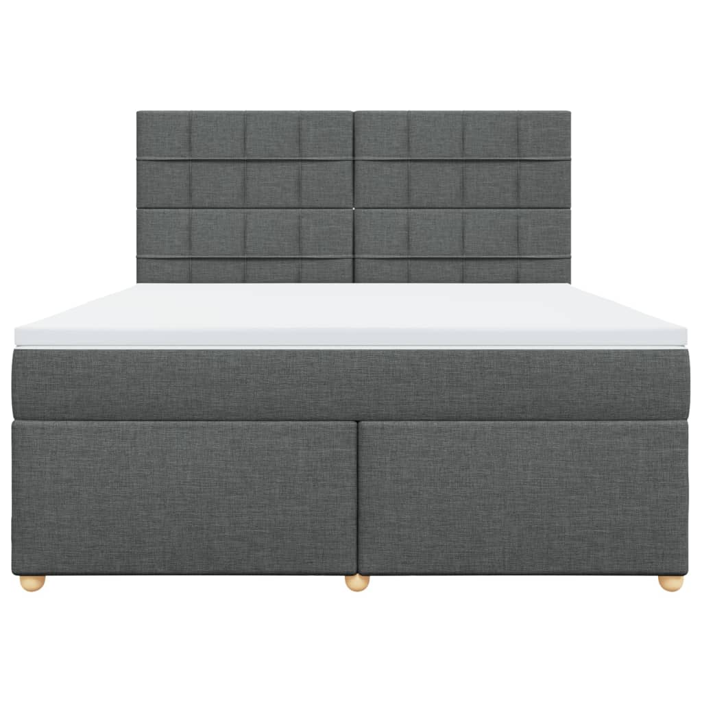 Giroletto a Molle con Materasso Grigio Scuro 180x200 cm Tessuto