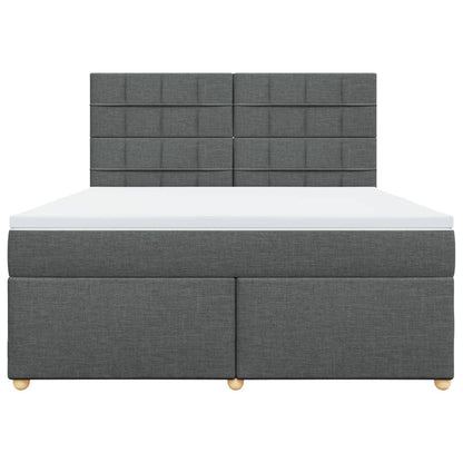 Giroletto a Molle con Materasso Grigio Scuro 180x200 cm Tessuto