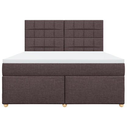 Giroletto a Molle con Materasso Marrone Scuro 180x200cm Tessuto