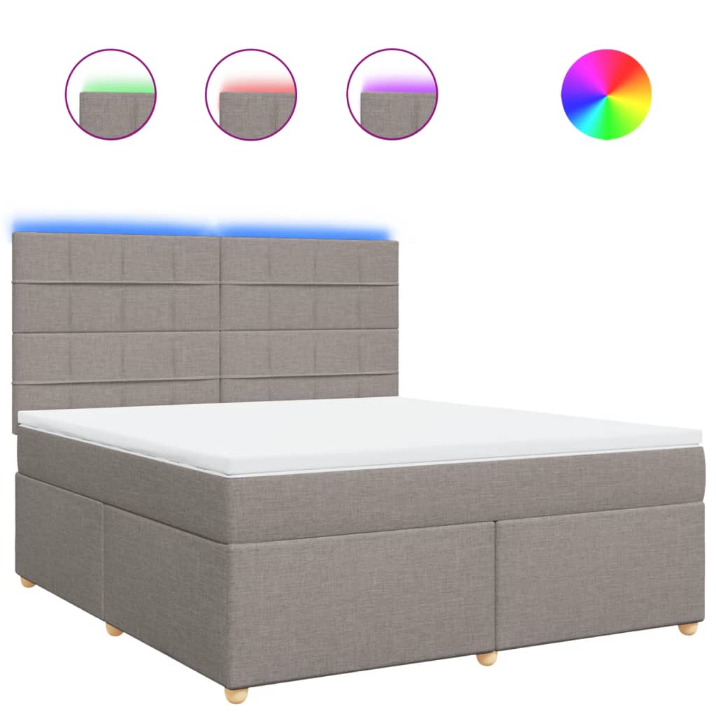 Giroletto a Molle con Materasso Tortora 180x200 cm in Tessuto | homemem39