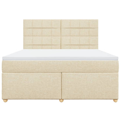 Giroletto a Molle con Materasso Crema 180x200 cm in Tessuto