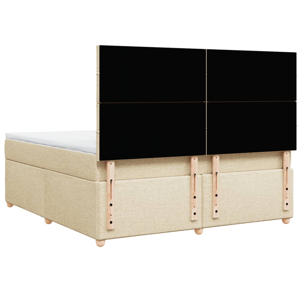 Giroletto a Molle con Materasso Crema 180x200 cm in Tessuto