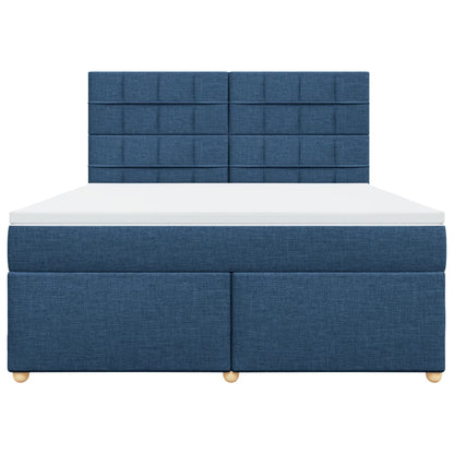 Giroletto a Molle con Materasso Blu 180x200 cm in Tessuto