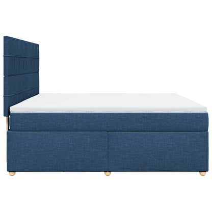 Giroletto a Molle con Materasso Blu 180x200 cm in Tessuto