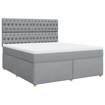 Giroletto a Molle con Materasso Grigio Chiaro180x200 cm Tessuto