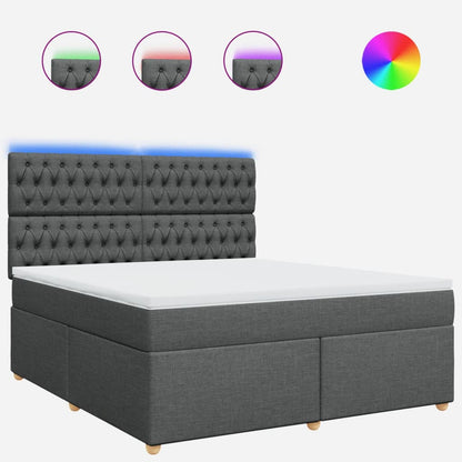 Giroletto a Molle con Materasso Grigio Scuro 180x200 cm Tessuto
