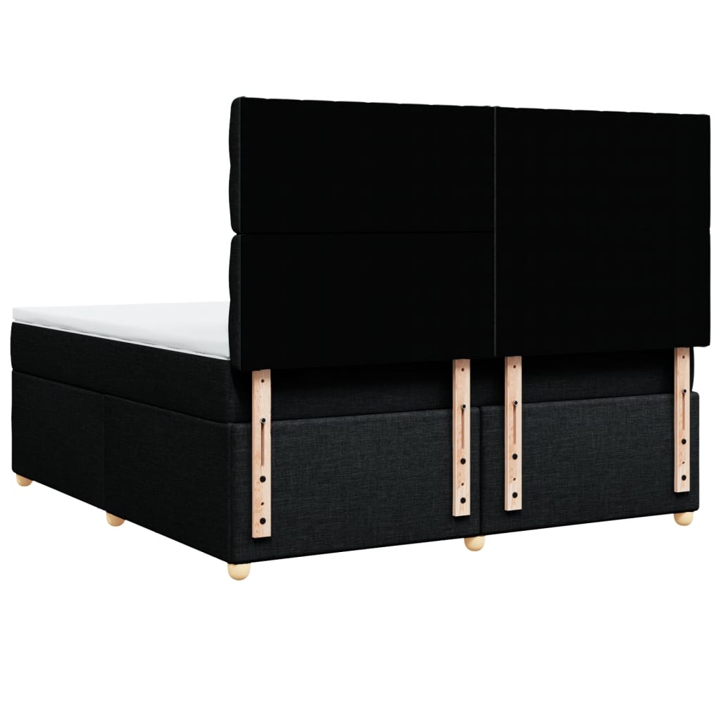 Giroletto a Molle con Materasso Nero 180x200 cm in Tessuto - homemem39