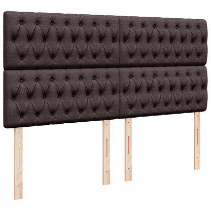 Giroletto a Molle con Materasso Marrone Scuro 180x200cm Tessuto