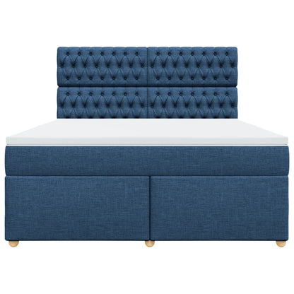 Giroletto a Molle con Materasso Blu 180x200 cm in Tessuto