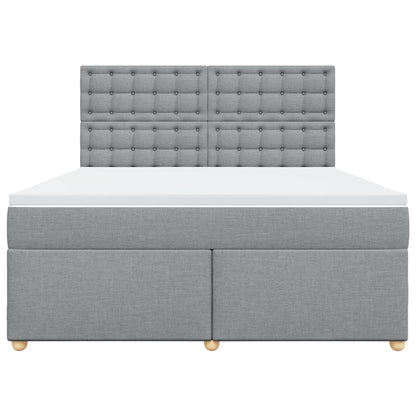 Giroletto a Molle con Materasso Grigio Chiaro180x200 cm Tessuto