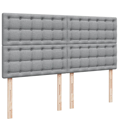 Giroletto a Molle con Materasso Grigio Chiaro180x200 cm Tessuto