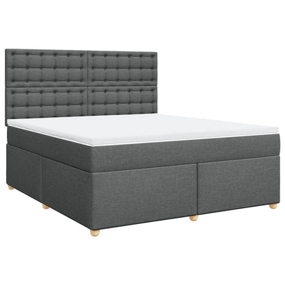 Giroletto a Molle con Materasso Grigio Scuro 180x200 cm Tessuto