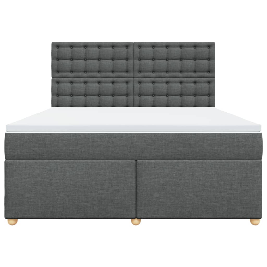 Giroletto a Molle con Materasso Grigio Scuro 180x200 cm Tessuto