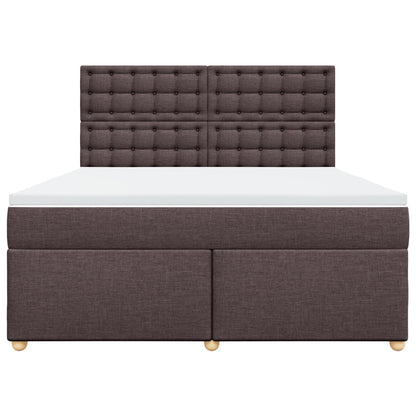 Giroletto a Molle con Materasso Marrone Scuro 180x200cm Tessuto